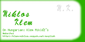 miklos klem business card